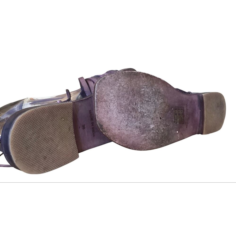 Free People Cami Huarache Wrap Sandals Gladiator Leather Purple sz 36 - Picture 7 of 7